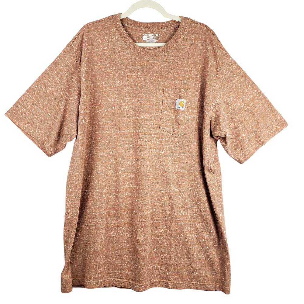 Carhartt Size 2XL Tall Pocket Tee‎ Shirt Pink Loose Fit Casual Basic Workwear